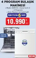 KUMTEL 4 PROGRAMLI BULAŞIK MAKİNESİ